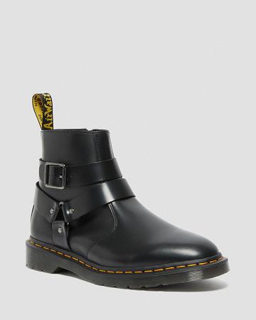 Women's Dr Martens Jaimes Leather Harness Ankle Boots Black | AU 60TCE